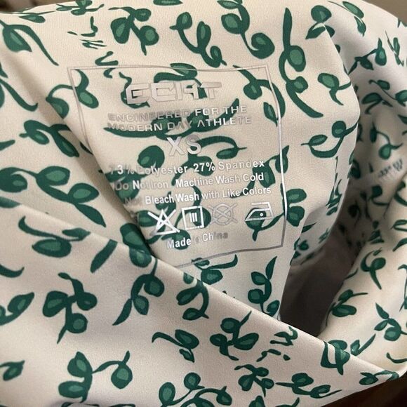 ECHT High waist green floral vines athletic leggings with pockets size XS - Picture 6 of 8